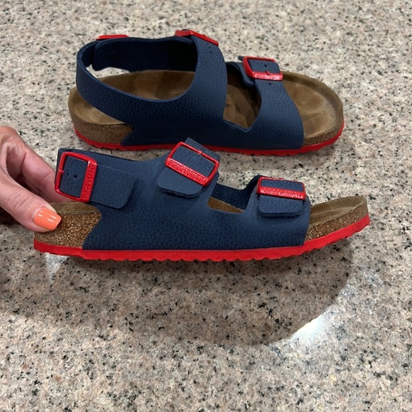 Birkenstock Other - Birkenstock Kids Arizona Kid's Blue/Red Birko-Flor